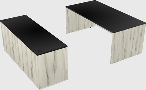 Parallel desk with credenza