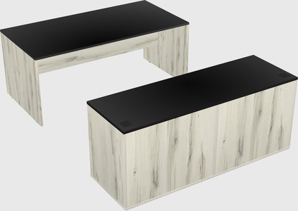 Parallel desk with credenza