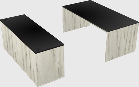 Parallel desk with credenza