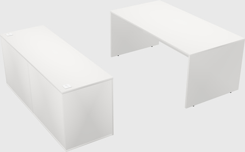 Parallel desk with credenza