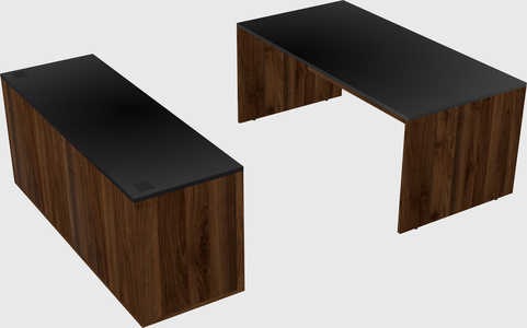 Parallel desk with credenza