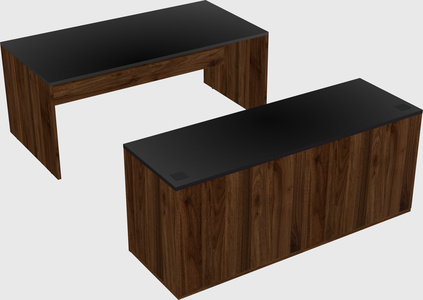 Parallel desk with credenza