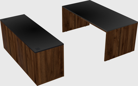 Parallel desk with credenza