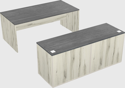 Parallel desk with credenza