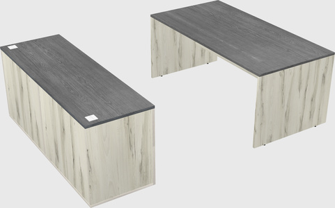 Parallel desk with credenza