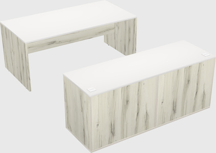Parallel desk with credenza