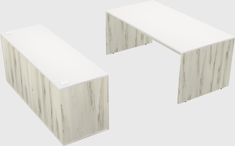 Parallel desk with credenza