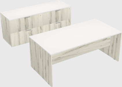 Parallel desk with credenza