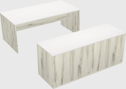 Parallel desk with credenza