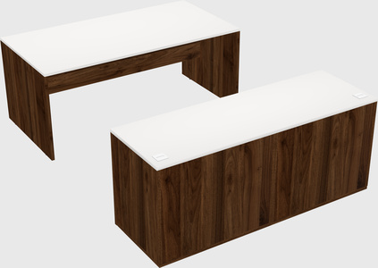 Parallel desk with credenza