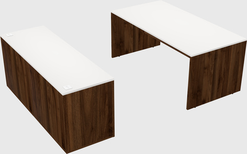 Parallel desk with credenza