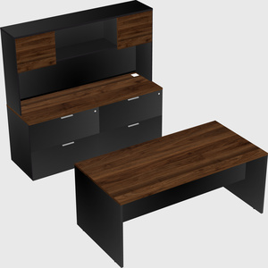 Parallel desk with credenza