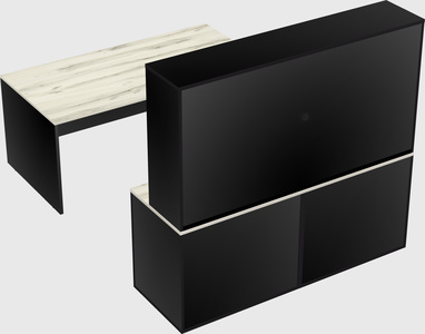 Parallel desk with credenza
