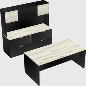 Parallel desk with credenza