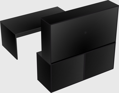 Parallel desk with credenza