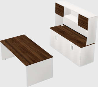 Parallel desk with credenza