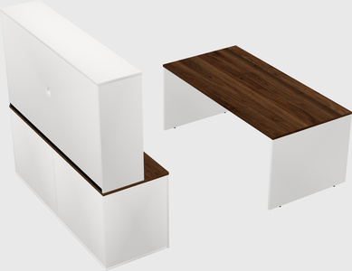 Parallel desk with credenza