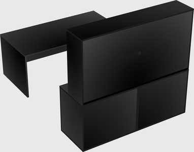 Parallel desk with credenza