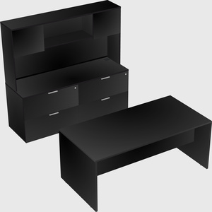 Parallel desk with credenza