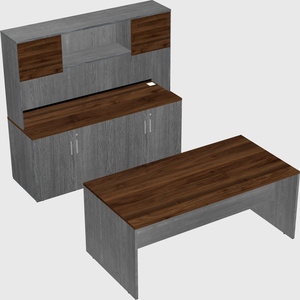 Parallel desk with credenza