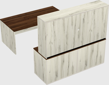 Parallel desk with credenza