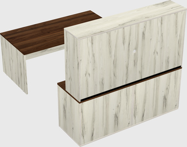 Parallel desk with credenza