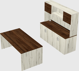 Parallel desk with credenza