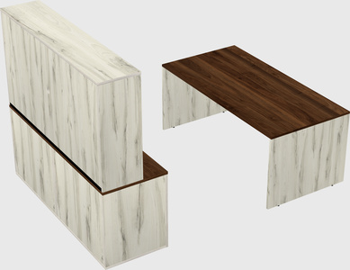 Parallel desk with credenza