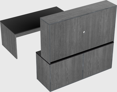 Parallel desk with credenza