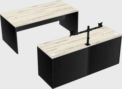 Parallel desk with credenza