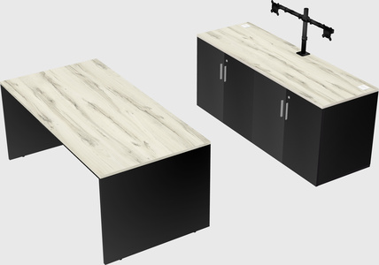Parallel desk with credenza