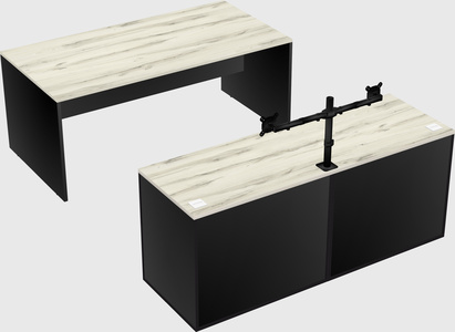 Parallel desk with credenza