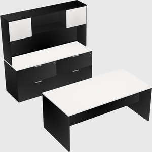 Parallel desk with credenza