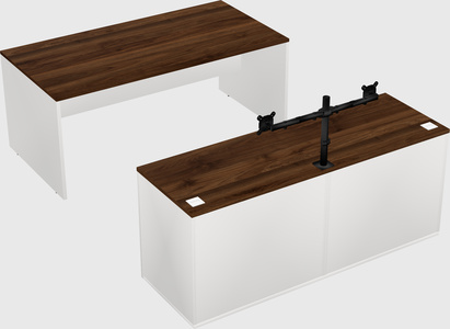 Parallel desk with credenza