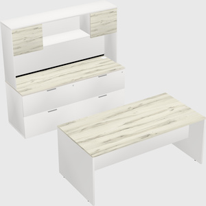 Parallel desk with credenza