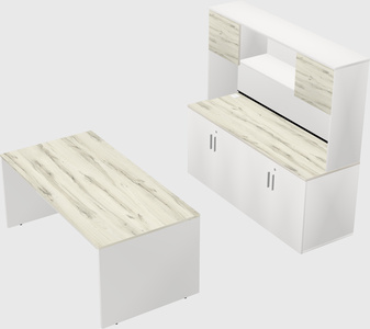 Parallel desk with credenza