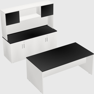 Parallel desk with credenza