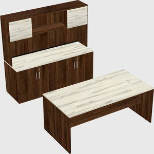 Parallel desk with credenza