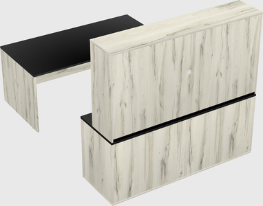 Parallel desk with credenza