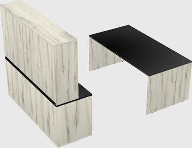 Parallel desk with credenza