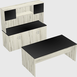Parallel desk with credenza