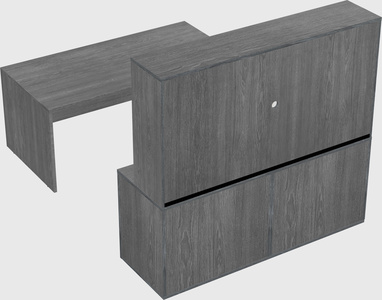 Parallel desk with credenza