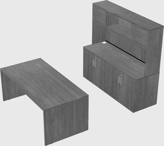 Parallel desk with credenza