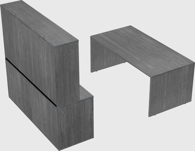 Parallel desk with credenza
