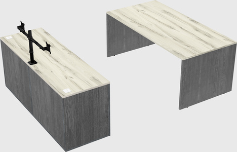 Parallel desk with credenza