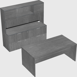 Parallel desk with credenza