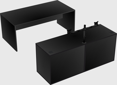 Parallel desk with credenza