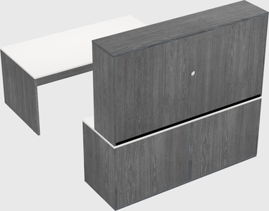 Parallel desk with credenza