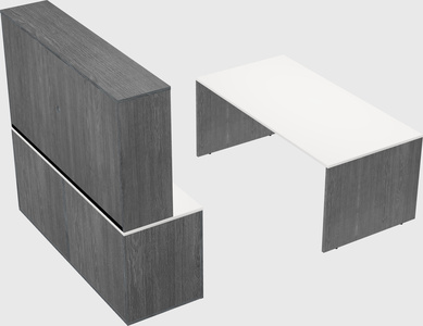 Parallel desk with credenza