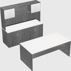 Parallel desk with credenza